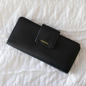 Black Leather Fossil Wallet